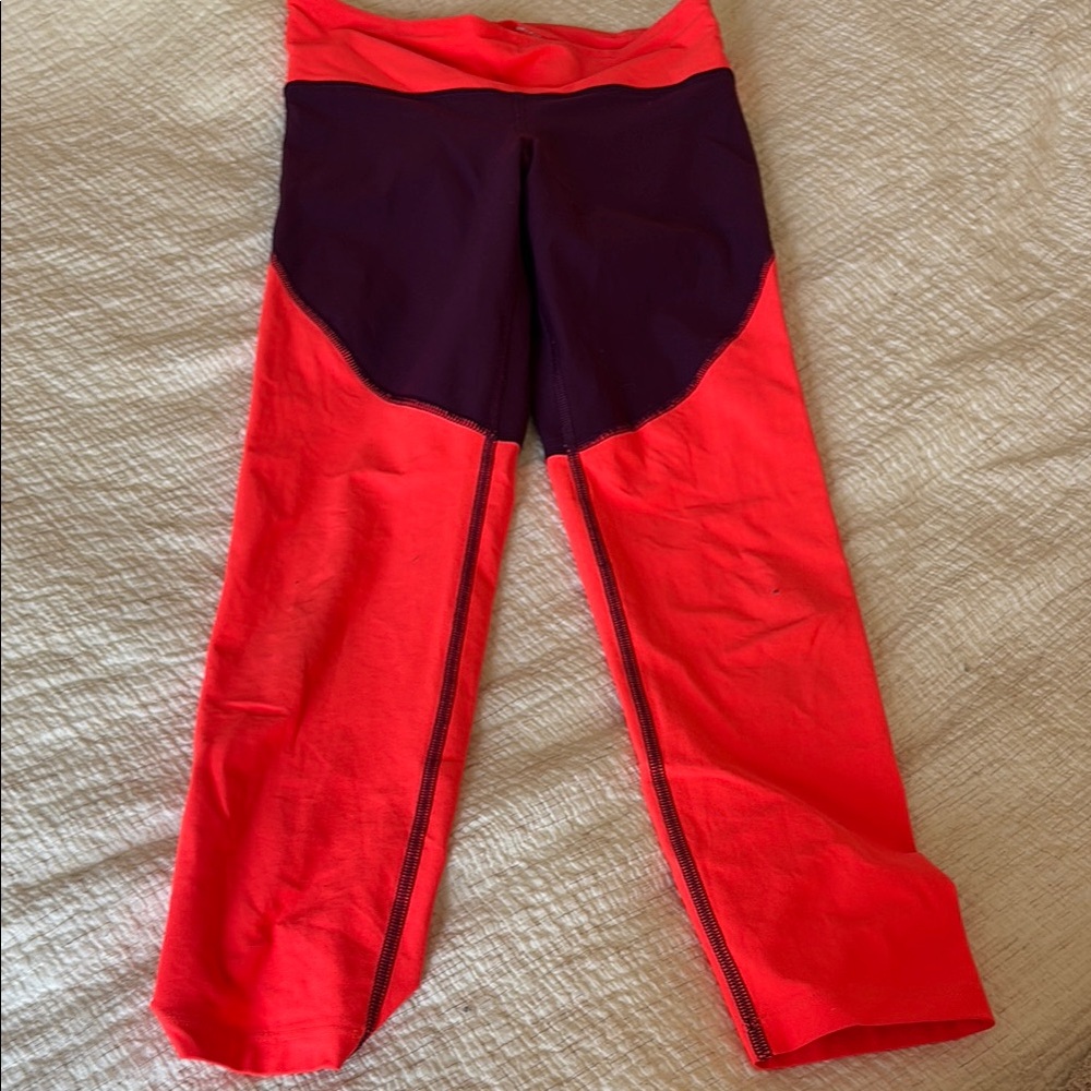 Under Armour Red and Purple Athletic Leggings